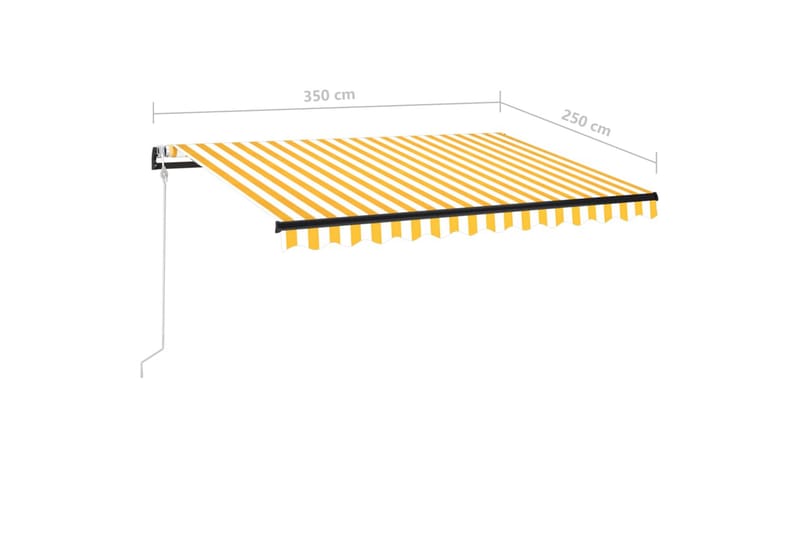 Automatisk markis med vindsensor & LED 350x250 cm gul/vit - Gul - Utemöbler & utemiljö - Solskydd - Markiser