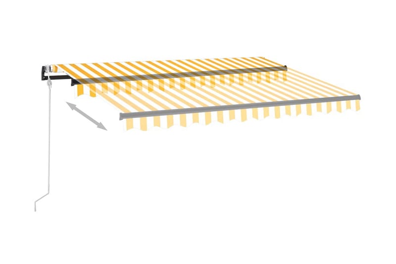 Automatisk markis med vindsensor & LED 350x250 cm gul/vit - Gul - Utemöbler & utemiljö - Solskydd - Markiser