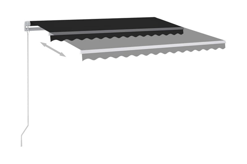 Automatisk markis med vindsensor & LED 3x2,5 m antracit - Grå - Utemöbler & utemiljö - Solskydd - Markiser