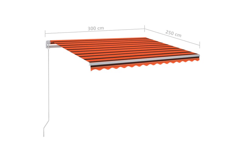 Automatisk markis med vindsensor & LED 3x2,5 m orange/brun - Orange - Utemöbler & utemiljö - Solskydd - Markiser