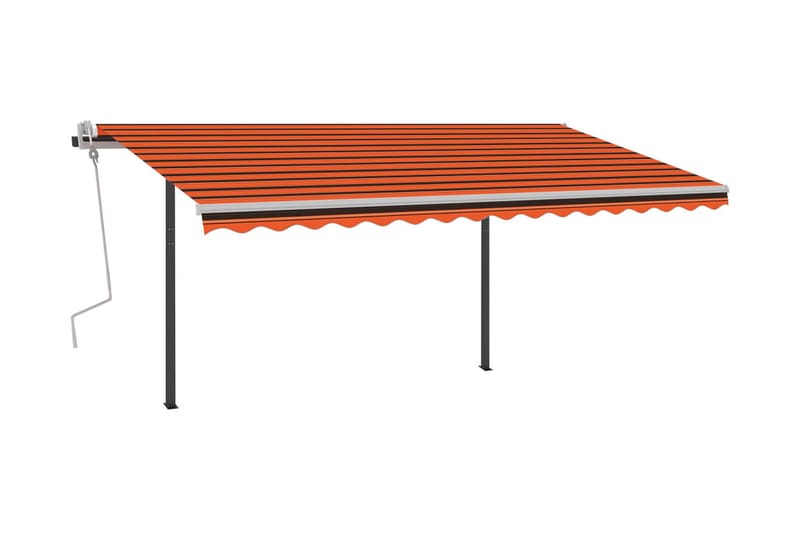 Automatisk markis med vindsensor & LED 4,5x3 m orange/brun - Orange - Markiser - Terrassmarkis