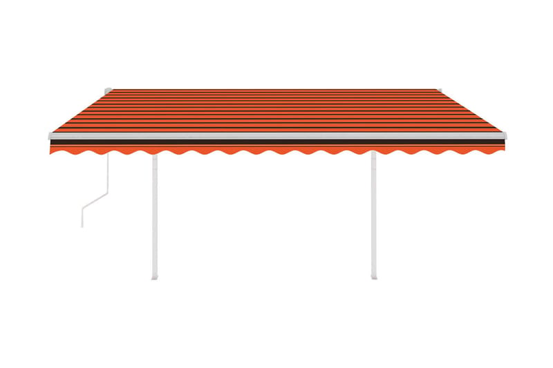 Automatisk markis med vindsensor & LED 4,5x3 m orange/brun - Orange - Utemöbler & utemiljö - Solskydd - Markiser