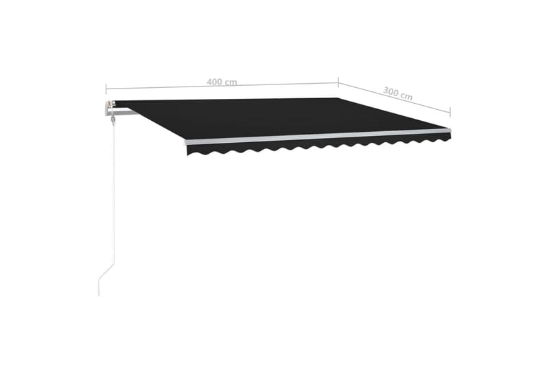 Automatisk markis med vindsensor & LED 400x300 cm antracit - Grå - Utemöbler & utemiljö - Solskydd - Markiser