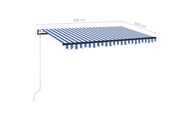 Automatisk markis med vindsensor & LED 400x300 cm blå och vi - Blå - Utemöbler & utemiljö - Solskydd - Markiser