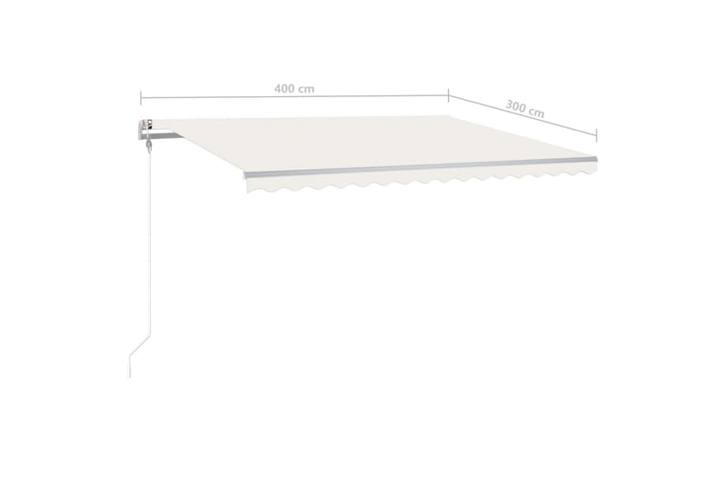 Automatisk markis med vindsensor & LED 400x300 cm gräddvit - Vit - Utemöbler & utemiljö - Solskydd - Markiser