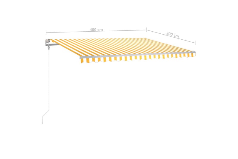 Automatisk markis med vindsensor & LED 400x300 cm gul/vit - Gul - Utemöbler & utemiljö - Solskydd - Markiser