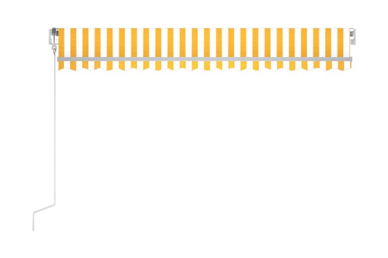 Automatisk markis med vindsensor & LED 400x300 cm gul/vit - Gul - Utemöbler & utemiljö - Solskydd - Markiser