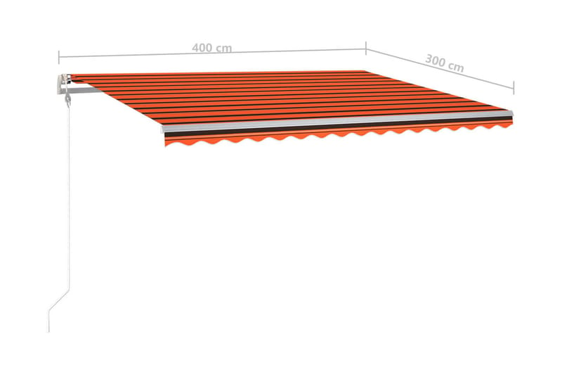 Automatisk markis med vindsensor & LED 400x300 cm orange/bru - Orange - Utemöbler & utemiljö - Solskydd - Markiser