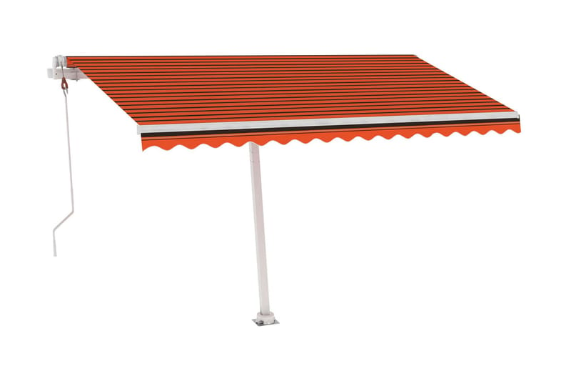 Automatisk markis med vindsensor & LED 400x300 cm orange/bru - Orange - Utemöbler & utemiljö - Solskydd - Markiser