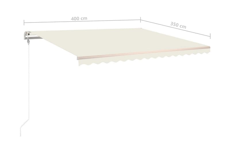 Automatisk markis med vindsensor & LED 400x350 cm gräddvit - Vit - Utemöbler & utemiljö - Solskydd - Markiser