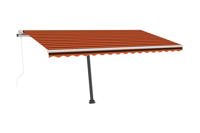 Automatisk markis med vindsensor & LED 450x300 cm orange/bru - Orange - Utemöbler & utemiljö - Solskydd - Markiser