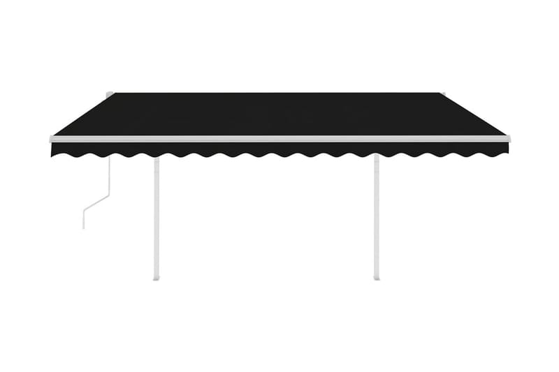 Automatisk markis med vindsensor & LED 4x3,5 m antracit - Grå - Utemöbler & utemiljö - Solskydd - Markiser