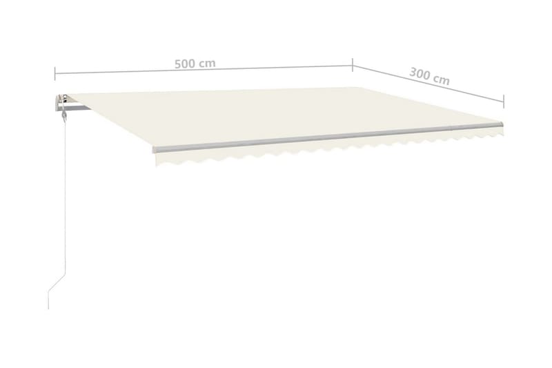Automatisk markis med vindsensor & LED 500x300 cm gräddvit - Kräm - Utemöbler & utemiljö - Solskydd - Markiser