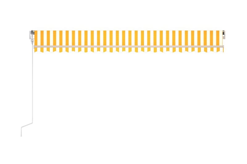 Automatisk markis med vindsensor & LED 500x300 cm gul/vit - Gul - Utemöbler & utemiljö - Solskydd - Markiser