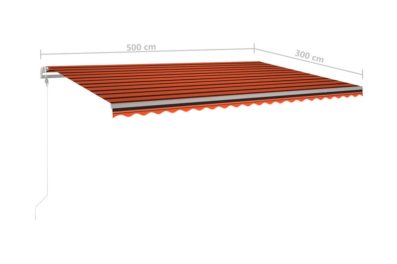 Automatisk markis med vindsensor & LED 500x300cm orange/brun - Orange - Utemöbler & utemiljö - Solskydd - Markiser