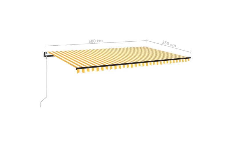 Automatisk markis med vindsensor & LED 500x350 cm gul/vit - Gul - Utemöbler & utemiljö - Solskydd - Markiser