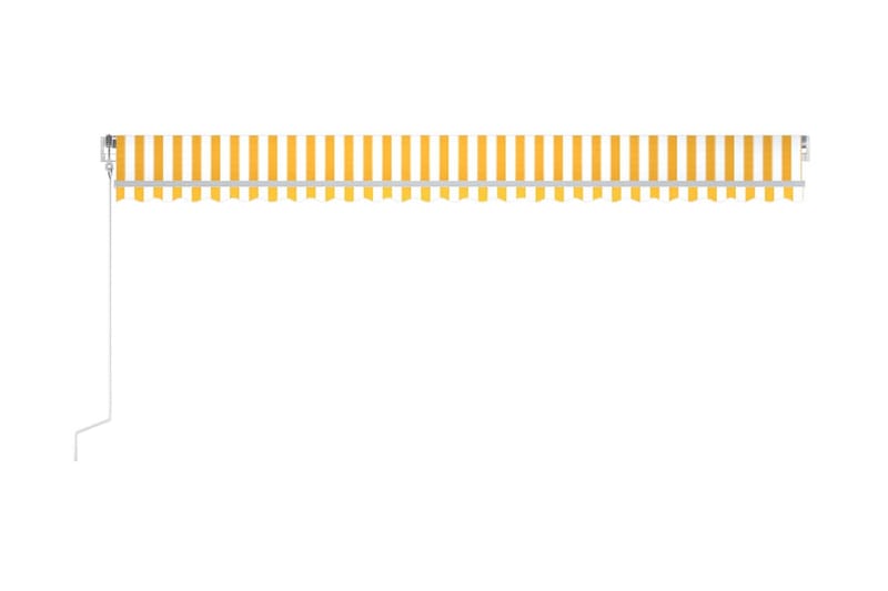 Automatisk markis med vindsensor & LED 600x300 cm gul/vit - Gul - Utemöbler & utemiljö - Solskydd - Markiser