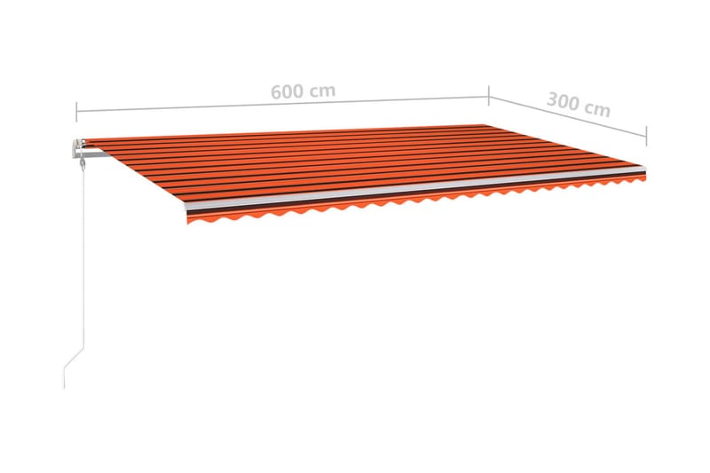 Automatisk markis med vindsensor & LED 600x300cm orange/brun - Orange - Utemöbler & utemiljö - Solskydd - Markiser