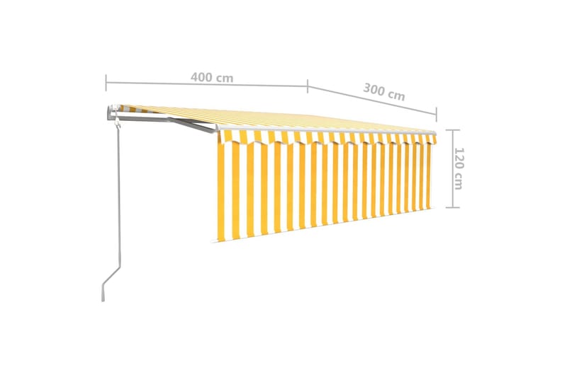 Automatisk markis med vindsensor rullgardin LED 4x3 m gul oc - Gul - Utemöbler & utemiljö - Solskydd - Markiser