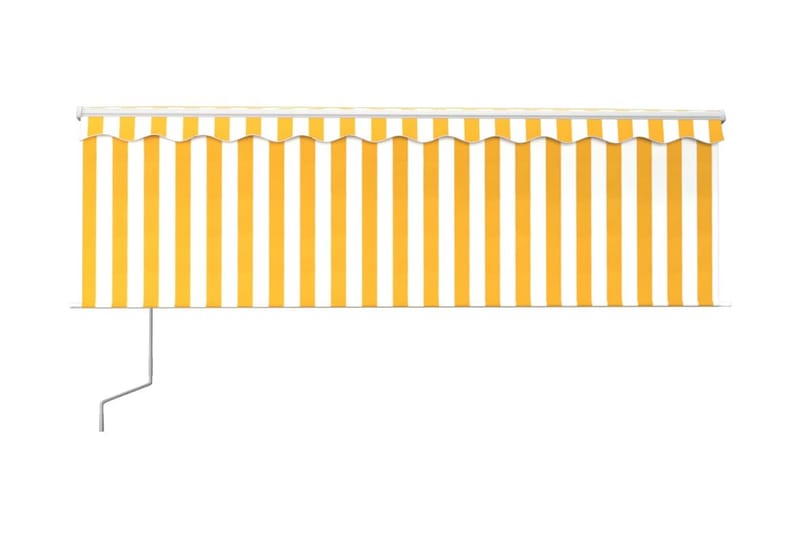 Automatisk markis med vindsensor rullgardin LED 4x3 m gul oc - Gul - Utemöbler & utemiljö - Solskydd - Markiser