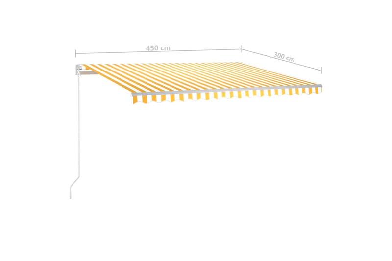 Fristående markis automatisk 450x300 cm gul/vit - Gul - Utemöbler & utemiljö - Solskydd - Markiser