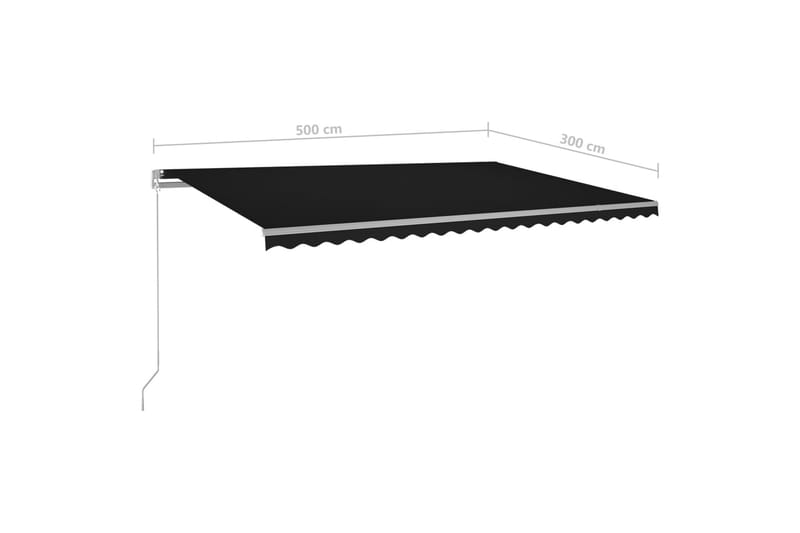 Fristående markis automatisk 500x300 cm antracit - Grå - Utemöbler & utemiljö - Solskydd - Markiser