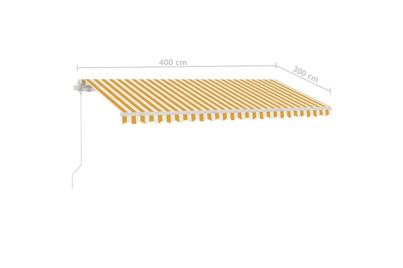 Fristående markis manuellt infällbar 400x300 cm gul/vit - Gul - Utemöbler & utemiljö - Solskydd - Markiser