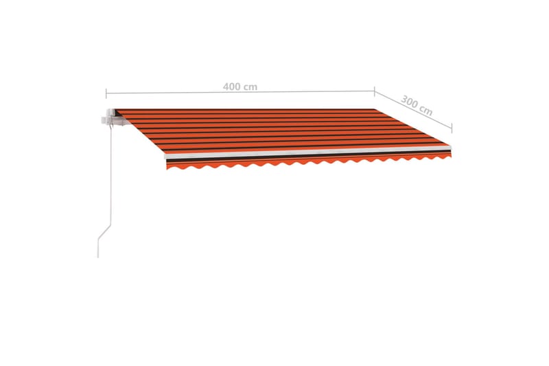 Fristående markis manuellt infällbar 400x300 cm orange/brun - Orange - Utemöbler & utemiljö - Solskydd - Markiser