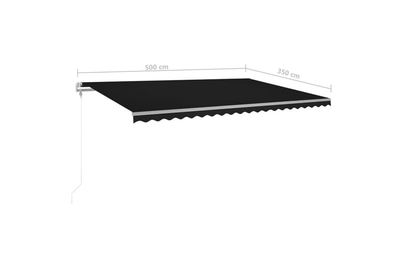 Fristående markis manuellt infällbar 500x350 cm antracit - Grå - Utemöbler & utemiljö - Solskydd - Markiser