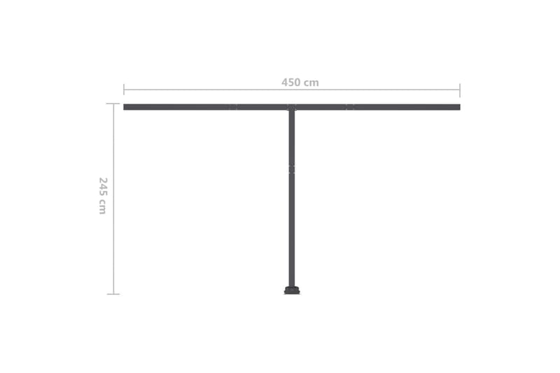 Fristående markis manuellt infällbar 500x350 cm gul/vit - Gul - Utemöbler & utemiljö - Solskydd - Markiser