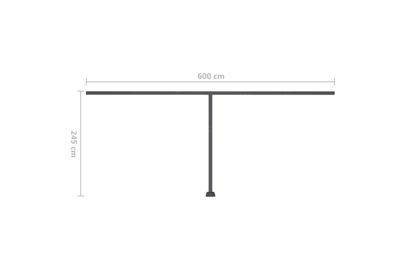 Fristående markis manuellt infällbar 600x300 cm blå/vit - Blå - Utemöbler & utemiljö - Solskydd - Markiser