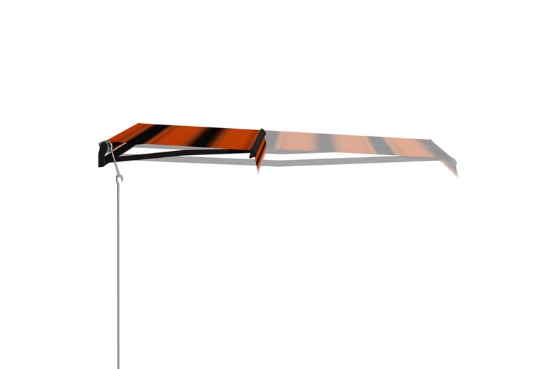 Infällbar markis med vindsensor & LED 300x250 cm orange & br - Orange - Utemöbler & utemiljö - Solskydd - Markiser