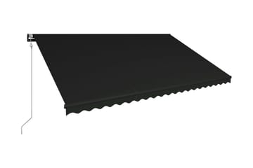 Infällbar markis med vindsensor & LED 500x300 cm antracit