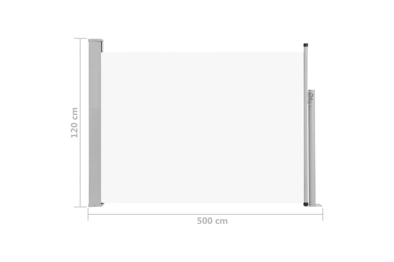 Infällbar sidomarkis 120x500 cm gräddvit - Vit - Utemöbler & utemiljö - Solskydd - Markiser - Sidomarkis