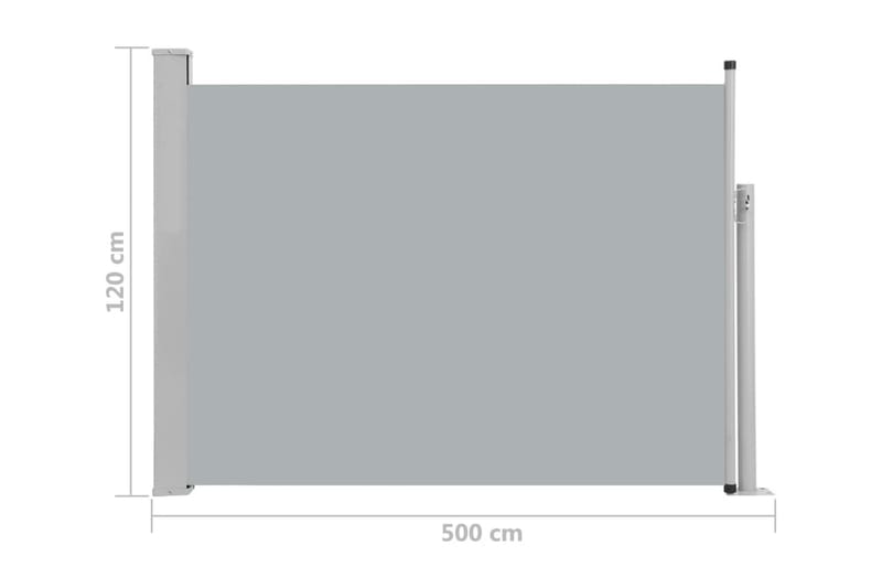 Infällbar sidomarkis 120x500 cm grå - Grå - Utemöbler & utemiljö - Solskydd - Markiser - Sidomarkis