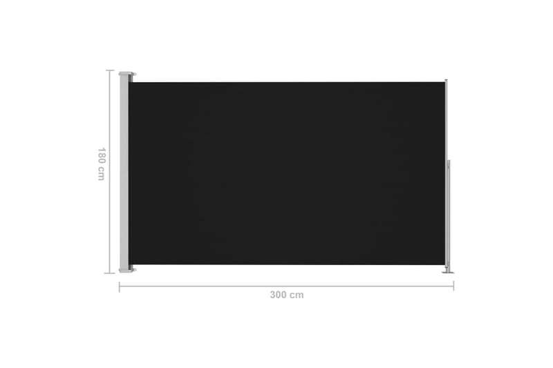 Infällbar sidomarkis 180x300 cm svart - Svart - Sidomarkis - Markiser