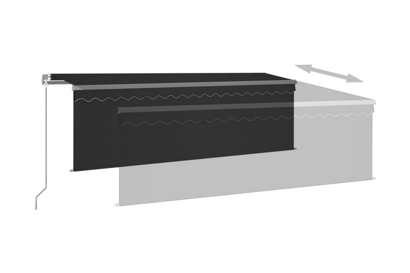Manuell markis med rullgardin och LED 4x3m antracit - Antracit - Utemöbler & utemiljö - Solskydd - Markiser
