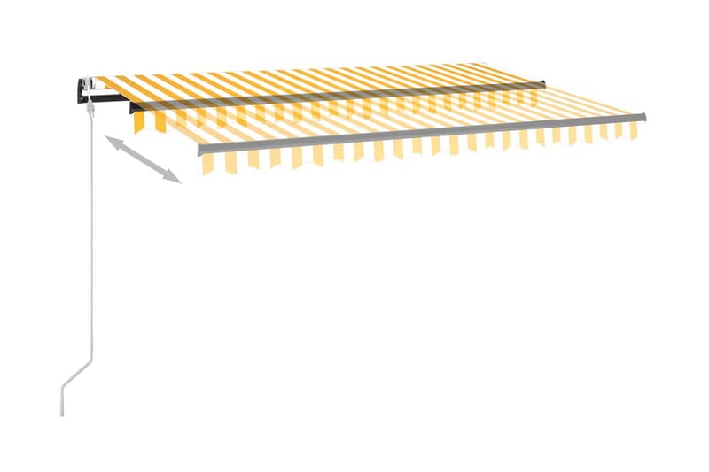 Markis automatiskt infällbar 450x350 cm gul och vit - Gul - Utemöbler & utemiljö - Solskydd - Markiser