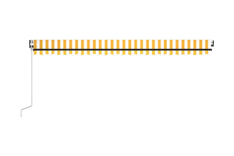 Markis automatiskt infällbar 500x300 cm gul och vit - Gul - Utemöbler & utemiljö - Solskydd - Markiser