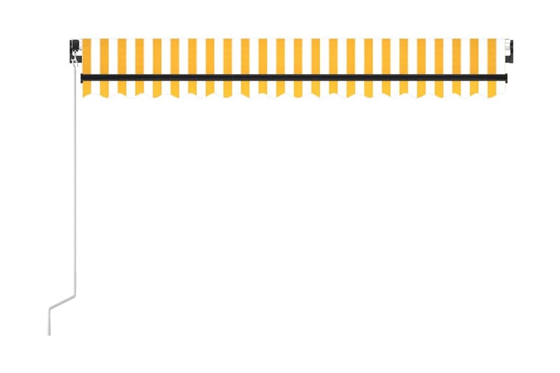 Markis manuellt infällbar 450x350 cm gul och vit - Gul - Utemöbler & utemiljö - Solskydd - Markiser