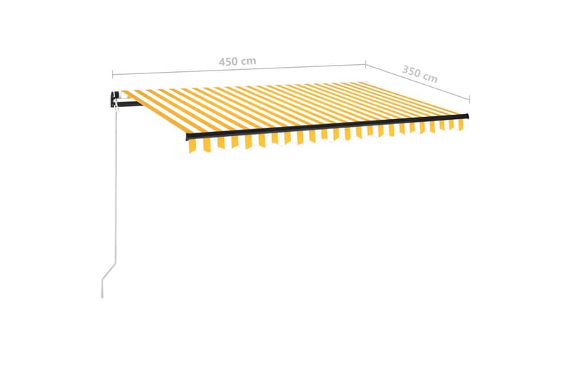 Markis manuellt infällbar 450x350 cm gul och vit - Gul - Utemöbler & utemiljö - Solskydd - Markiser