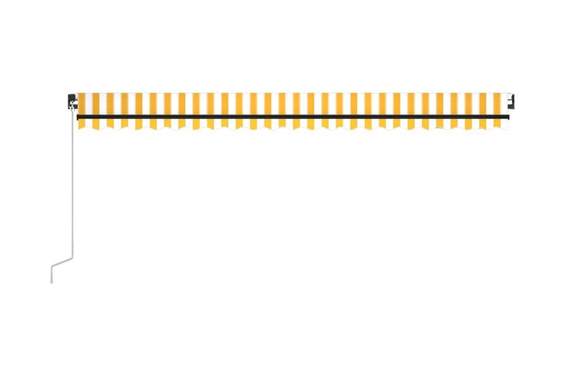 Markis manuellt infällbar 500x300 cm gul och vit - Gul - Utemöbler & utemiljö - Solskydd - Markiser