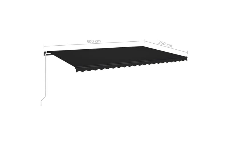 Markis manuellt infällbar 500x350 cm antracit - Grå - Utemöbler & utemiljö - Solskydd - Markiser