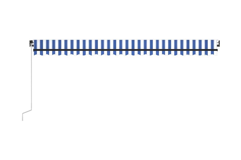 Markis manuellt infällbar 500x350 cm blå och vit - Blå - Utemöbler & utemiljö - Solskydd - Markiser