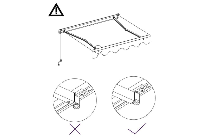 Markis manuellt infällbar 600x300 cm gräddvit - Vit - Utemöbler & utemiljö - Solskydd - Markiser