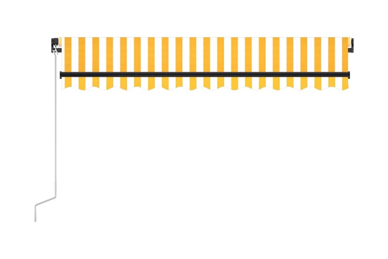 Markis manuellt infällbar med LED 350x250 cm gul och vit - Gul - Utemöbler & utemiljö - Solskydd - Markiser