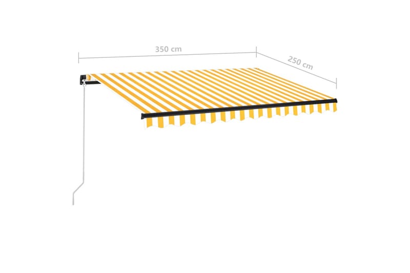 Markis manuellt infällbar med LED 350x250 cm gul och vit - Gul - Utemöbler & utemiljö - Solskydd - Markiser