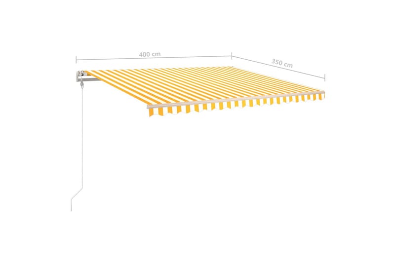 Markis manuellt infällbar med LED 400x350 cm gul och vit - Gul - Utemöbler & utemiljö - Solskydd - Markiser