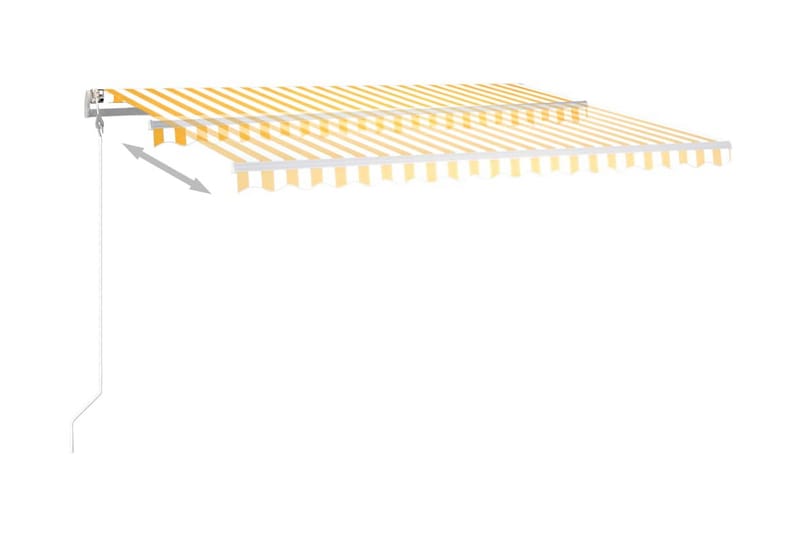 Markis manuellt infällbar med LED 400x350 cm gul och vit - Gul - Utemöbler & utemiljö - Solskydd - Markiser