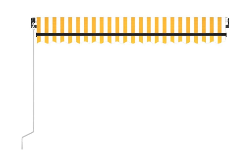 Markis manuellt infällbar med LED 450x300 cm gul och vit - Gul - Utemöbler & utemiljö - Solskydd - Markiser